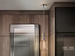 Image of Micron Petit Hanging Bright Gold Mesh Chrome LED Pendant, 450lm 3000K