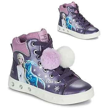 Image of Geox SKYLIN Girls Childrens Shoes (High-top Trainers) in Purple - Sizes 10 kid,11 kid,11.5 kid,12 kid