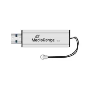 image of MediaRange USB 3.0 Flash Drive with Slide Mechanism - 16GB - Black / Silver