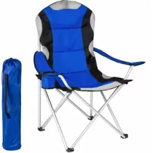 image of Camping chair - padded - folding chair, fold up chair, folding camping chair - blue - blue