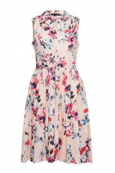 Image of French Connection Linosa Voile Fit And Flare Dress Pink