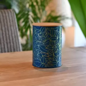 Image of Botanicals Teal Leaf Storage Kitchen Canister Teal (Green)