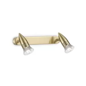 Image of Alfa Adjustable Twin Ceiling Spotlight Brass 29cm