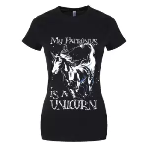 Image of Grindstore My Patronus Is A Unicorn Ladies T-Shirt (Extra Large) (Black)