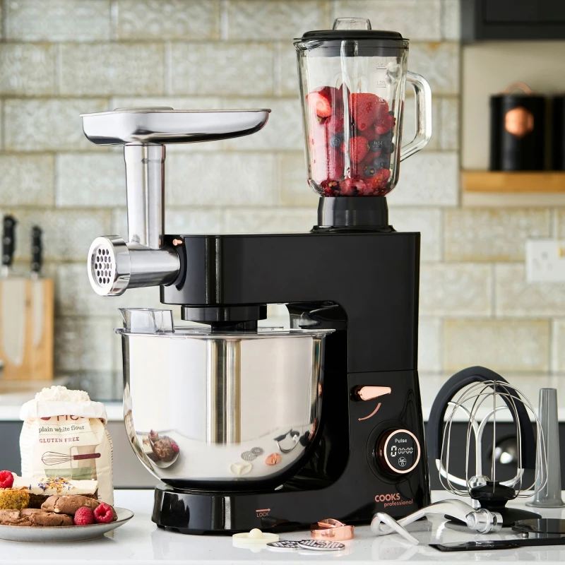 Image of Cooks Professional Multi-Function 8L Digital Stand Mixer 1800W with 8L Bowl in Rose Gold Rose Gold Unisex