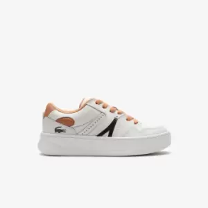 Image of Womens Lacoste L005 Leather Trainers Size 3.5 UK White / Tan