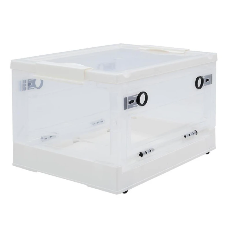 Image of LIFE IDEAS 3 Piece Folding Storage Boxes with Wheels White unisex L