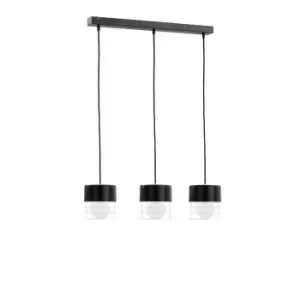 image of Mao Bar Pendant Ceiling Light Black, 60cm, 3x E27