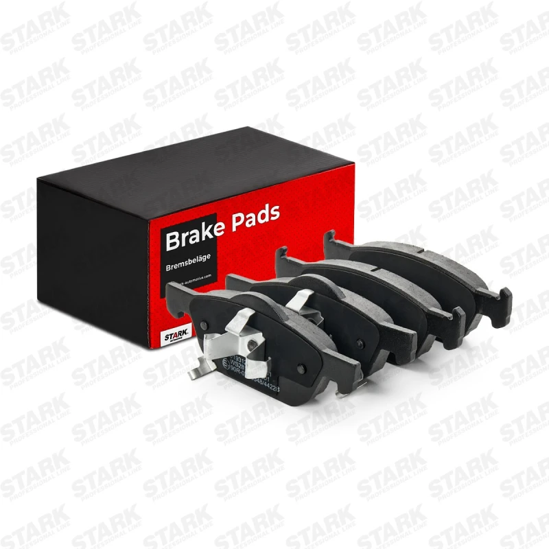 Image of STARK SKBP-0011039 Brake pad set Front Axle, with acoustic wear warning, with piston clip Brake Pad Set,disc brake (402)