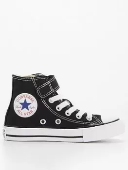 image of Converse Chuck Taylor All Star 1v Easy-on Childrens Hi Top Trainers, Black, Size 1