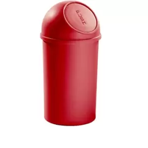 image of helit Push top waste bin made of plastic, capacity 25 l, HxØ 615 x 315 mm, red, pack of 3