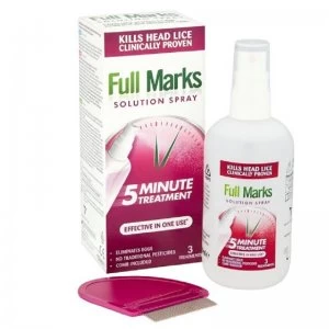 Image of Full Marks Solution Spray 150ml & Comb - 3 Treatments
