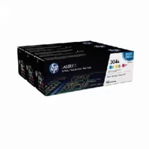 Image of HP 304A Tri Colour Laser Toner Ink Cartridge