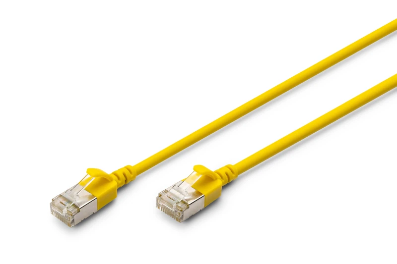 Image of Digitus CAT 6A F-FTP Slim patch cord. 0.3m. yellow