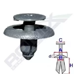 Image of ROMIX Clip, trim-/protection strip B25276 TOYOTA,MAZDA,RAV 4 I (SXA1_),RAV 4 (SXA1_),CX-5 (KE, GH),5 (CR19),3 (BK),6 Station Wagon (GY)