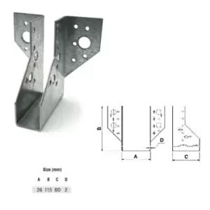 image of Moderix Jiffy Timber Joist Hangers Decking Lofts Roofing Zinc Packs - Size 26 x