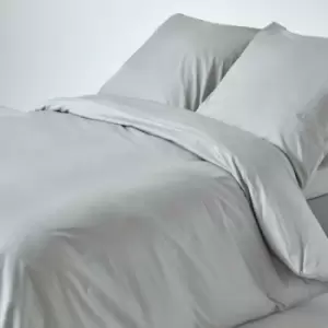 Image of Silver Grey Continental Egyptian Cotton Duvet Cover Set 200 Thread Count, 240 x 220cm - Silver grey - Silver grey - Homescapes