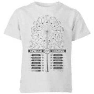 Image of Harry Potter Spells Charms Kids T-Shirt - Grey - 11-12 Years