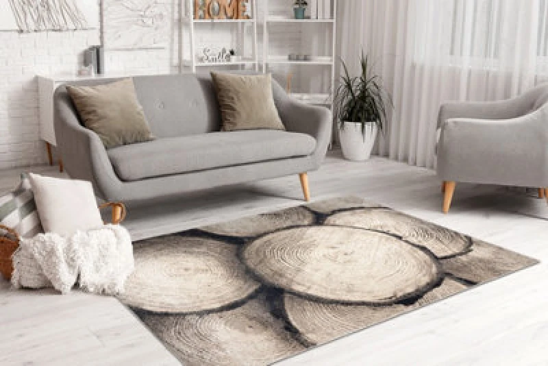 Image of RugsX Carpet Fusion 9612 Cream / Beige - Tree Wood, Modern, Abstract 140X190 Cm