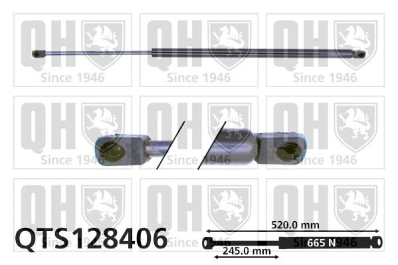 Image of QUINTON HAZELL Tailgate strut QUINTON HAZELL QTS128406