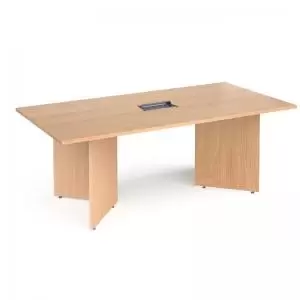 Image of Arrow head leg rectangular boardroom table 2000mm x 1000mm in beech