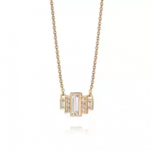 Image of Beloved White Topaz Baguette Sterling Silver Necklace JN04_SLV