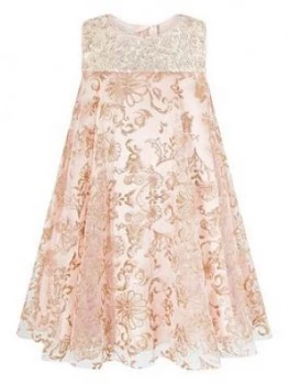 Image of Monsoon Baby Girls Riona Glitter Print Dress - Pink