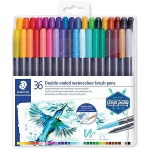 image of STAEDTLER Double-ended Watercolour Brush Pen Set Pack of 36