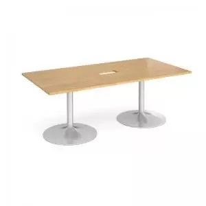 Image of Trumpet base rectangular boardroom table 2000mm x 1000mm with central