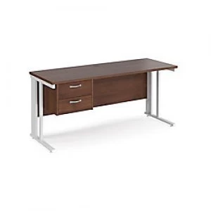 Image of Maestro 25 Desk with Cable Management 600 mm Including Two Drawer Pedestal