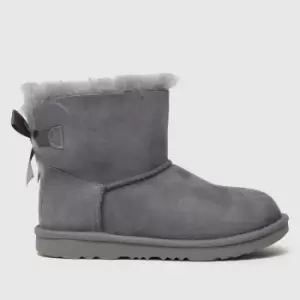 image of UGG Grey Mini Bailey Bow Ii Girls Junior Boots