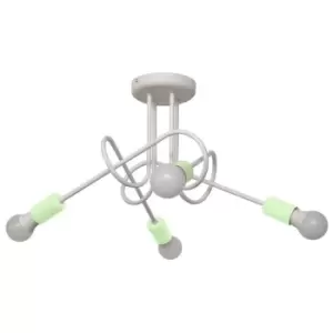 Image of Oxford Multi Arm Semi Flush Ceiling Light White, Minth 44cm