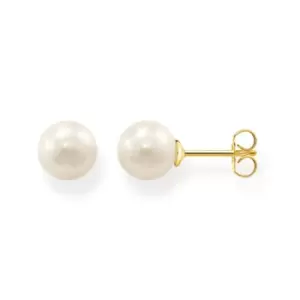 image of THOMAS SABO Gold Plated Freshwater Pearl Earrings