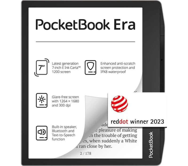 Image of PocketBOOK Era 7" eReader - 16 GB, Silver/Grey 7640152096716