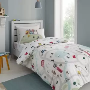 Image of Bianca Transport Cotton Duvet Cover & Pillowcase Set White
