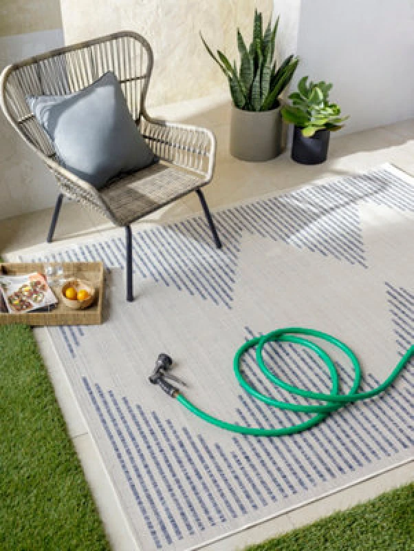 Image of Livabliss In- & Outdoor Global Dark Blue Ligaia Area Rug 120 X 170 Cm - Easy To Clean, Perfect For Patio, Balcony, Kitchen Or Dining Room