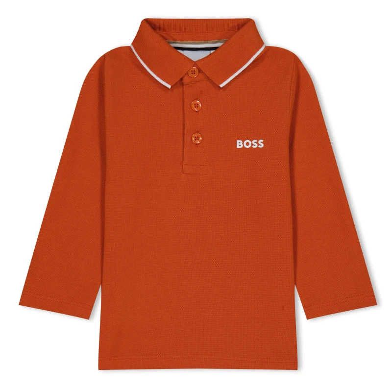 Image of Boss Long Sleeve Polo Infants - Orange Orange One Size