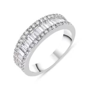 image of 18ct White Gold Diamond Baguette Cut Half Eternity Ring