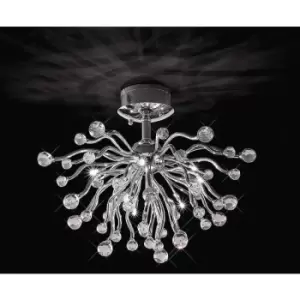 Image of Diyas - Ceiling light Tizio 10 Bulbs gold / crystal