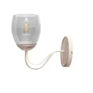 image of Allena Wall Lamp White, Gold, Smokey 10cm