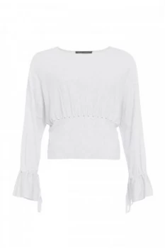 image of French Connection Heather Knit Pinched Waist Jumper Grey