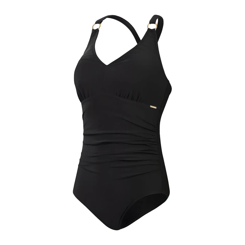 Image of Speedo Womens Shaping V Neck 1 Piece - Black 12