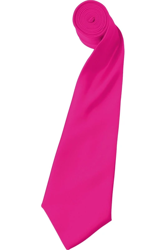 Image of Premier Premier Men Plain Satin Tie (Narrow Blade) Pack of 2 in Fuchsia Fuchsia One Size Male 5059269153052