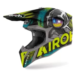 Image of Airoh Wraap Alien Motocross Helmet, black-yellow, Size L, black-yellow, Size L
