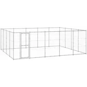 Image of Vidaxl - Outdoor Dog Kennel Galvanised Steel 24.2 m² Silver