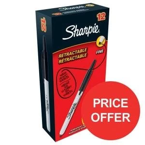 Image of Sharpie Permanent Marker Pen Retractable with Seal Bullet Tip 1.0mm