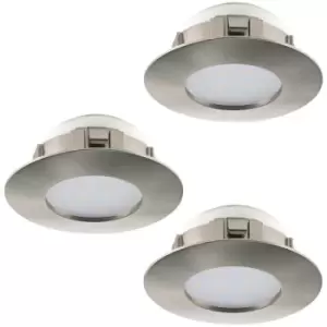 image of Eglo - Pineda LED Outdoor Recessed Downlight Satin Nickel - 3 Pack