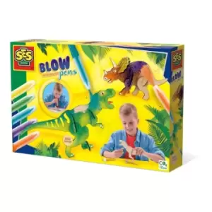 Image of SES CREATIVE Dinosaurs Blow Airbrush Pens, 5 Years and Above (14284)