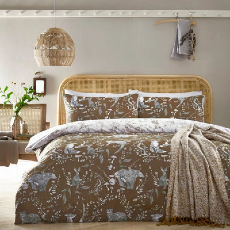 Image of Furn Furn Buckthorn Duvet Cover Set in Amber Size: Double Amber Double Unisex 5025532713797