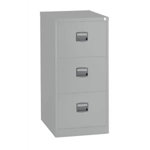 Image of Trexus Filing Cabinet Steel Lockable 3 Drawer Grey